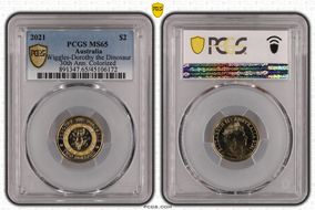 2021 $2 Wiggles-Dorothy the Dinosaur 30th Ann. Colorized MS65