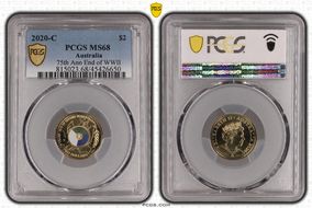 2020-C $2 75th Ann End of WWII Colorized MS68