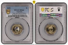 2020 $2 75th Ann End of WWII Colorized MS64