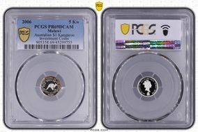 2006 5 Kw Australian $1 Kangaroo Investment Coins PR69DCAM