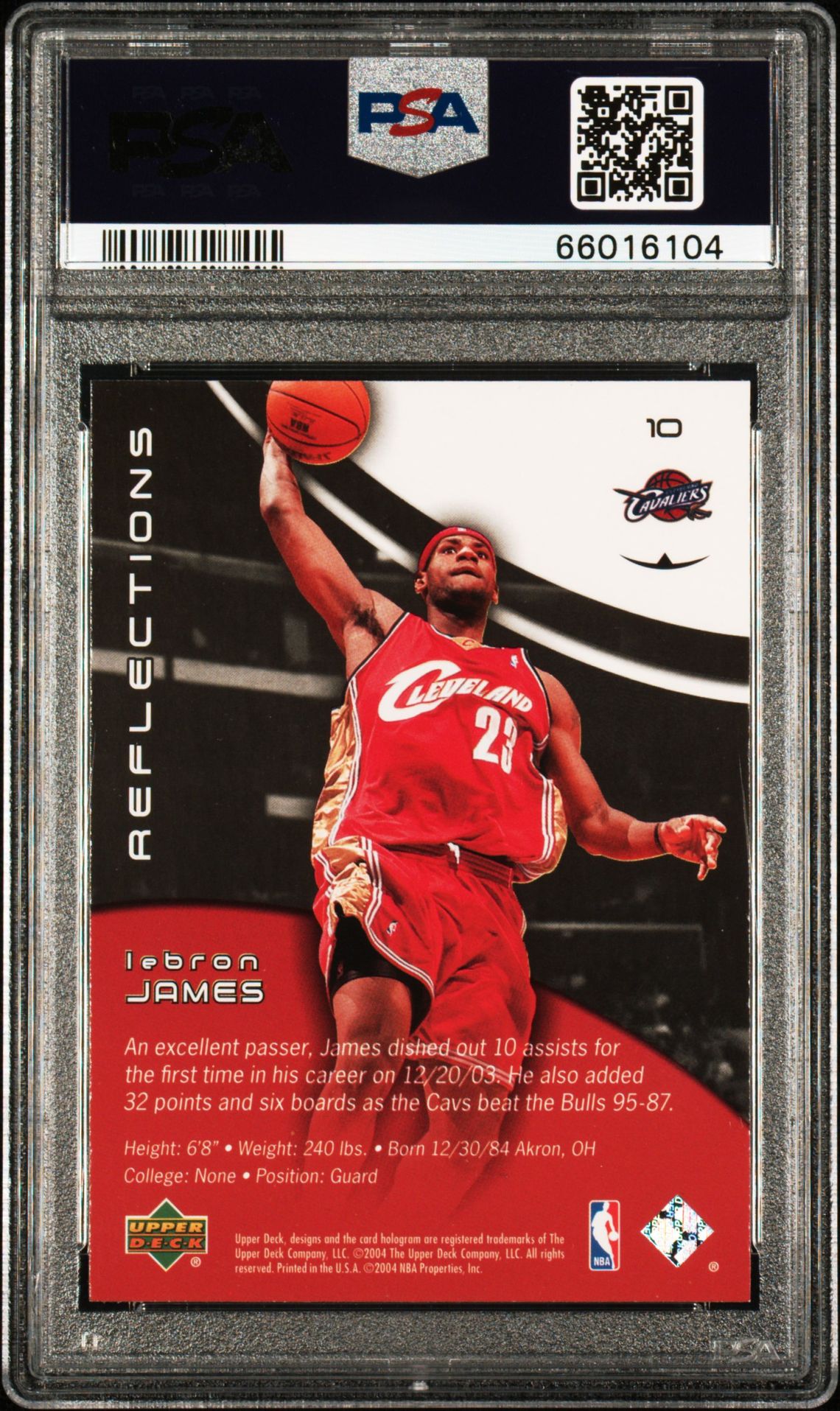 2003 Upper Deck Triple Dimensions Reflections Lebron James #10 (Reflections) Mint 9 back