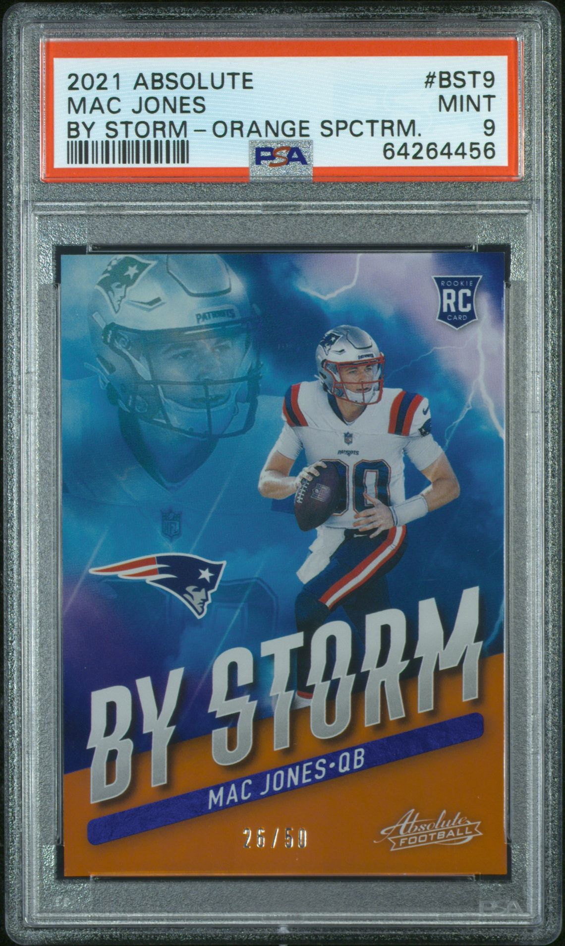 2021 Panini PANINI ABSOLUTE BY STORM Orange #BST9 Mac Jones front
