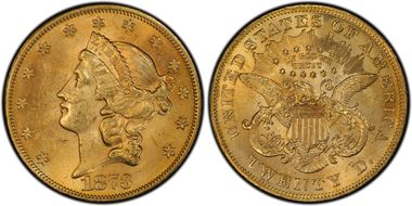 1873 $20 Open 3 MS62