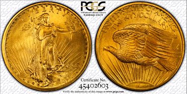 1908 $20 No Motto MS67