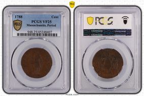1788 Cent Massachusetts, Period VF25BN