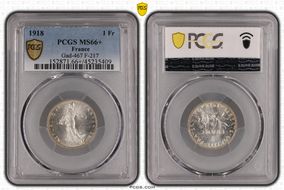 1918 1 Fr Gad-467 F-217 MS66+