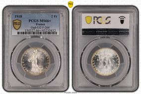 1918 2 Fr Gad-532 F-266 MS66+