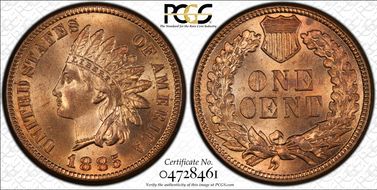 1885 1C MS65RD