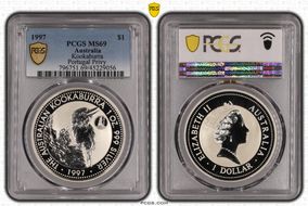 1997 $1 Kookaburra Ag Portugal Privy MS69