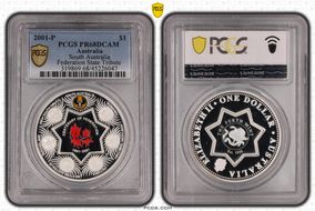 2001-P $1 South Australia Federation State Tribute PR68DCAM