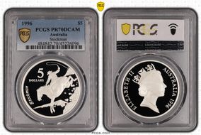 1996 $5 Stockman PR70DCAM