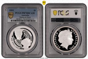 2001 $5 Barton & Reid PR70DCAM