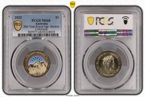 2022 $1 200 Year Royal Agr. Society Colorized MS68