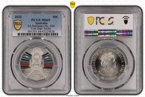 2022 50C SA Railways No. 504 Tom Barr Smith Colorized MS69