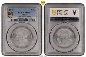 1949 5 Fr Gad-766a 9 fermé MS66