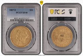 1867-S $20 XF40