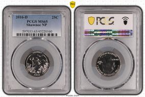 2016-D 25C Shawnee NP MS65