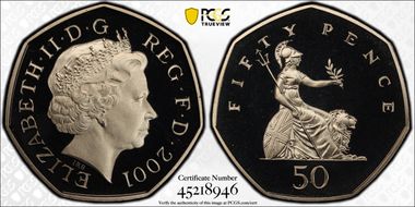 2001 50p S-H8 PR69DCAM