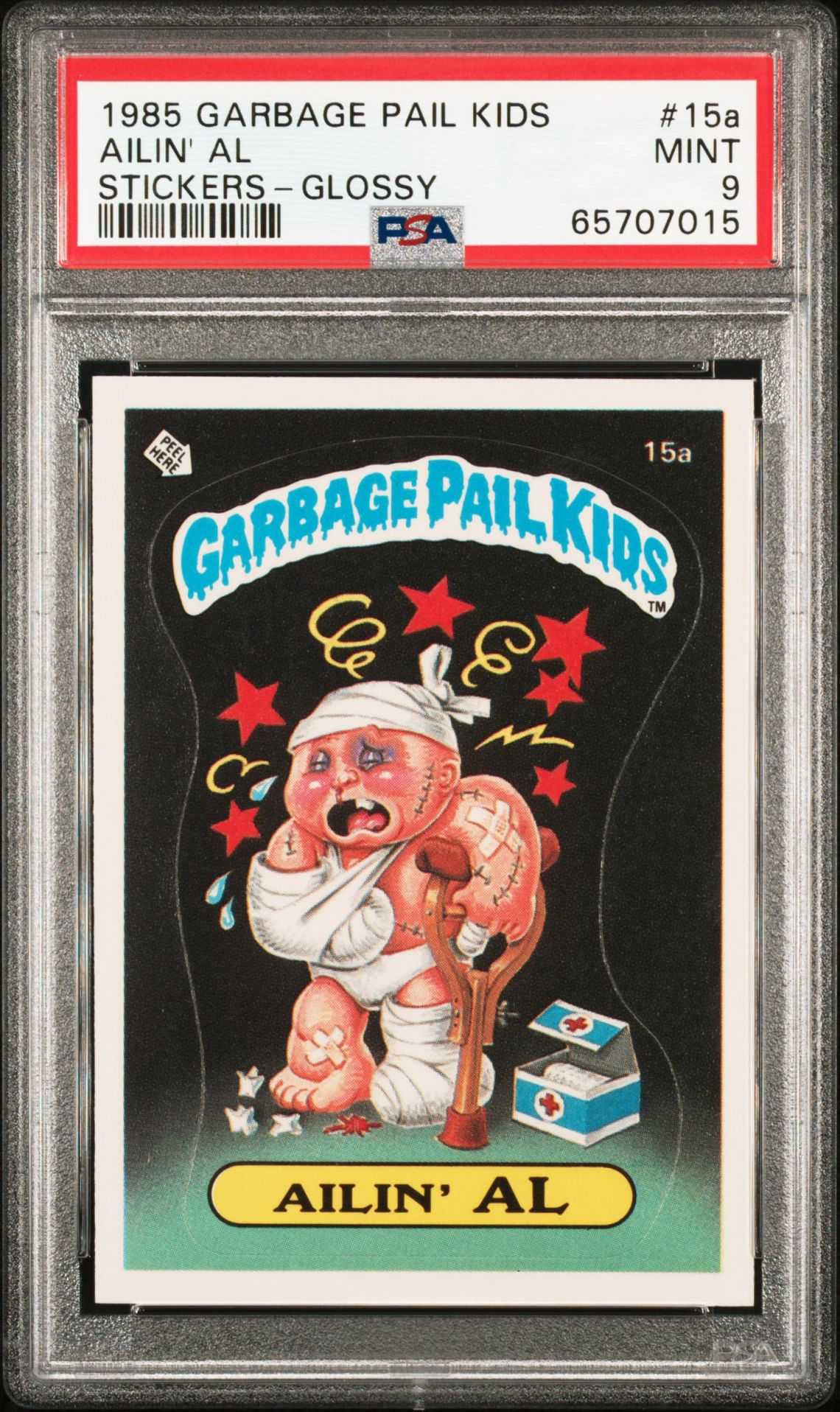 1985 Topps GARBAGE PAIL KIDS STICKERS GLOSSY #15A Ailin' Al front