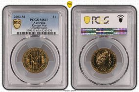 2003-M $1 Korean War Counterstamp MS67