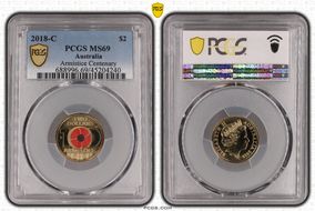 2018-C $2 Armistice Centenary Colorized MS69