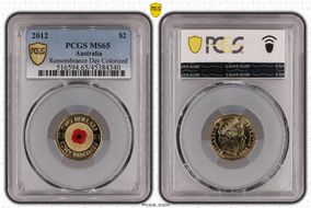 2012 $2 Remembrance Day Colorized MS65