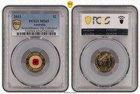 2012 $2 Remembrance Day Colorized MS65
