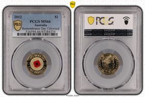 2012 $2 Remembrance Day Colorized MS66