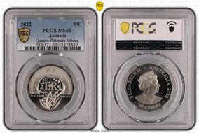 2022 50C Elizabeth II Platinum Jubilee MS69