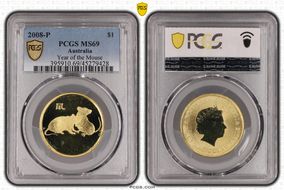 2008-P $1 Year of the Mouse Ag MS69