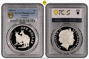 1999-C $1 Kangaroo Ag PR69DCAM