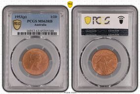 1953 A. (p) 1/2D MS63RB