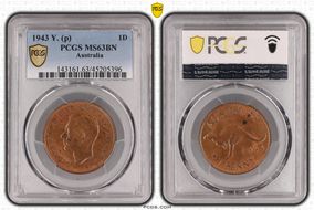 1943 Y. (p) 1D MS63BN