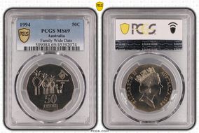 1994 50C Family Wide Date MS69