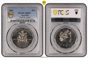 2001 50C Norfolk Island MS67