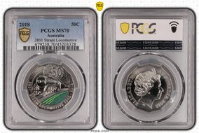 2018 50C 3801 Steam Locomotive Colorized MS70