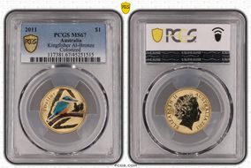 2011 $1 Kingfisher Al-Bronze Colorized MS67