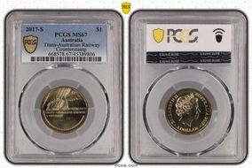 2017-S $1 Trans-Australian Railway Counterstamp MS67