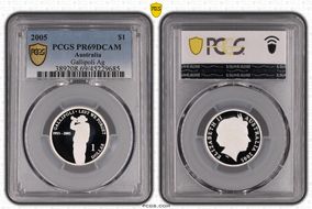 2005 $1 Gallipoli Ag PR69DCAM