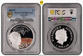 2006-P $1 Uluru Discover Australia Colorized PR70DCAM