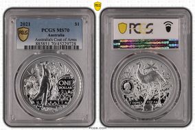 2021 $1 Australia's Coat of Arms MS70