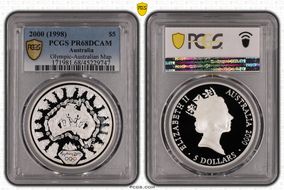 2000-C (1998) $5 Olympic - Australian Map PR68DCAM