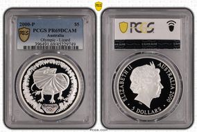 2000-P $5 Olympic - Lizard PR69DCAM