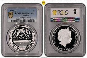 2000-C $5 Olympic - Birds PR69DCAM