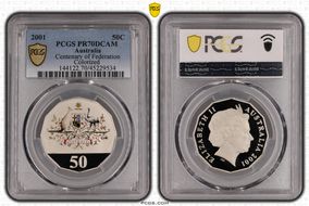 2001 50C Centenary of Federation Colorized PR70DCAM