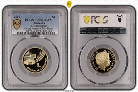 2019 $1 L- Lamington Great Aussie Coin Hunt PR70DCAM
