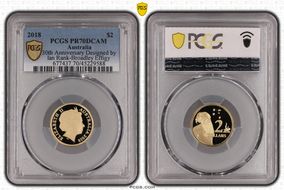 2018 $2 30th Anniversary Designed by Ian Rank-Broadley Effigy PR70DCAM