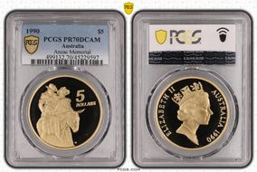 1990 $5 Anzac Memorial PR70DCAM