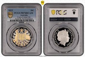 2012 50C Coat of Arms Selective Gilt PR70DCAM