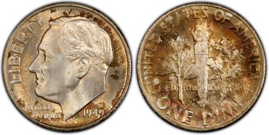 1949-D 10C MS66